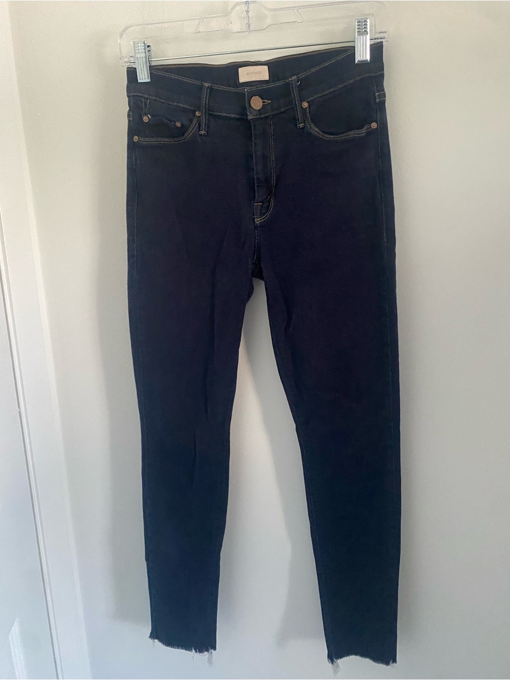 Mother Looker Ankle Fray Skinny Jeans